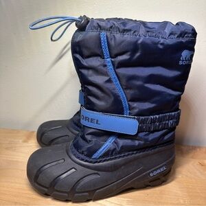 Sorel  Insulated Youth Flurry  Snow Boots In Blue Sz Big Kid 5